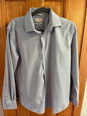 Lucky Brand Men's Light Blue Microdot Dress Shirt